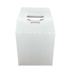 Boîtes pour emporter compostables avec poignée (carton blanc)