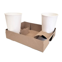 Cabarets de transport compostables pour breuvages chauds ou cafés (carton)