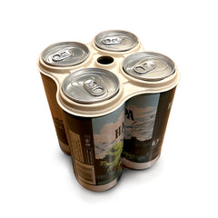Compostable Carrier Rings for 4 Cans (PFAS-Free Fibre)
