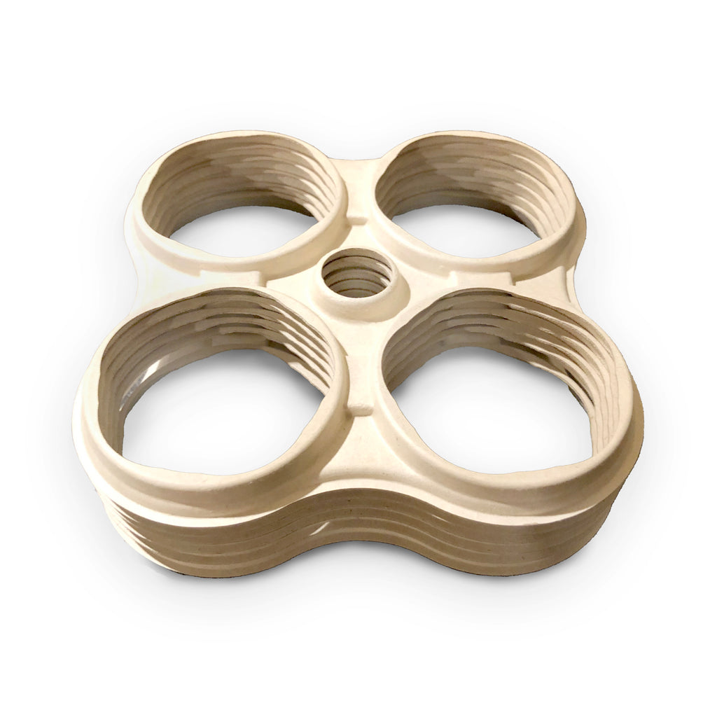 Compostable Carrier Rings for 4 Cans (PFAS-Free Fibre) | Compostable.ca