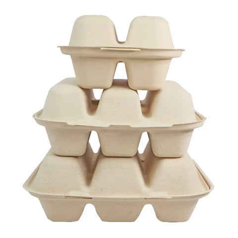 Compostable Taco Clamshell Containers (PFAS-Free Fibre)