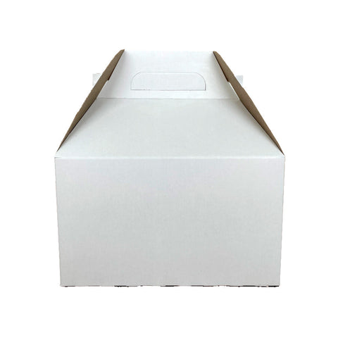 Boîtes compostables pour emporter avec poignée en carton blanc