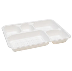 5 Compartment Bento Boxes (White Bagasse)