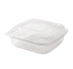 Compostable Square Clamshell Containers (Transparent PLA)