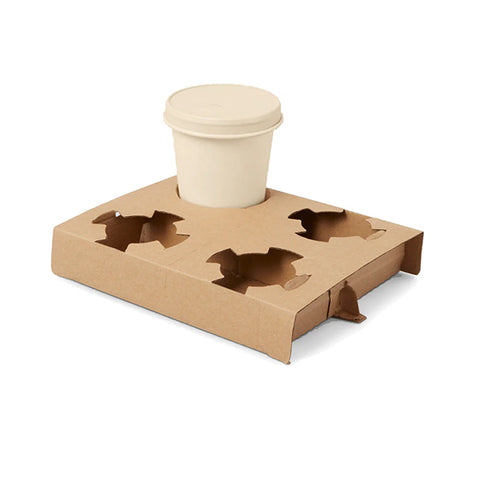 Cabarets compostables deux ou quatre boissons (carton kraft)