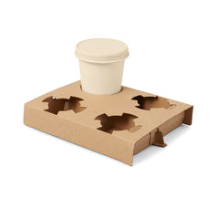 Cabarets compostables deux ou quatre boissons (carton kraft)