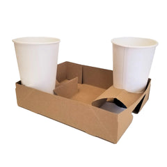 Compostable Transport Trays for 4 Beverages (Kraft Paper)