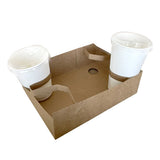 Cabarets de transport compostables quatre boissons (carton kraft)
