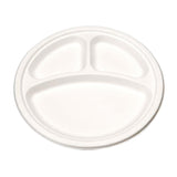 Compartmented White Bagasse Compostable Plates and Dishware