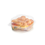 Échantillons - Contenants à charnière compostables carrés (PLA transparent) - Compostable.ca