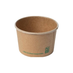 Contenants à portion compostables avec graphiques (papier kraft)