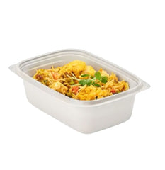 Contenants compostables réchauffables au micro-ondes (PLA blanc)