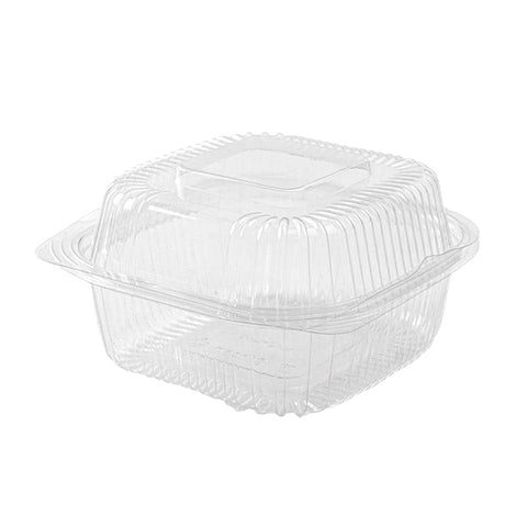 Contenants à charnière rectangulaires compostables (PLA transparent)