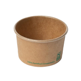 Contenants à portion compostables avec graphiques (papier kraft)