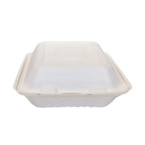 Compostable Clamshell Containers (White Bagasse)