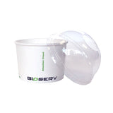 Compostable Lids for Hot Food Bowls (White PLA)