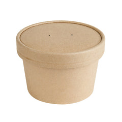 Compostable Ice Cream and Soup Container with Lid (Kraft Paper)