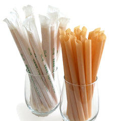 Compostable Sugarcane Straws (angle cut)