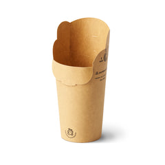 Verres compostables avec couvercles intégrés (carton kraft)