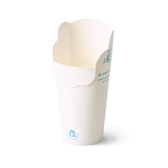 Compostable cups with integrated lids (white paper)