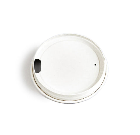 Compostable Lids for Cold Drink Cups (White Bamboo)