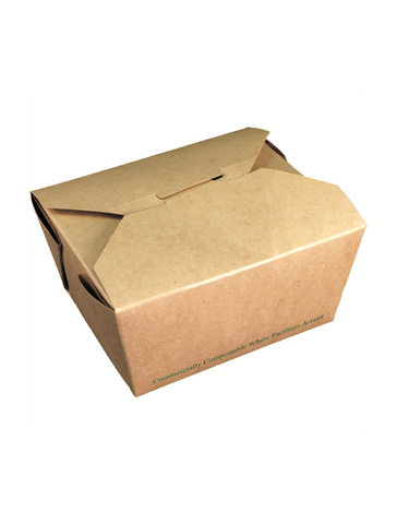 Boîtes à lunch compostables pliables en carton « kraft »
