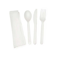 Compostable PLA Cutlery Set (Compostable Wrapper)