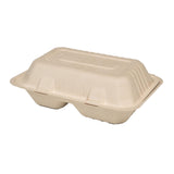 Contenants à charnière carrés compostables (bagasse sans PFAS) - Compostable.ca
