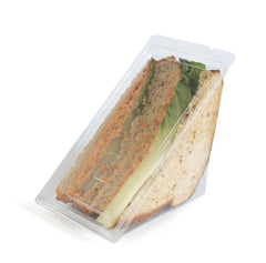 Compostable Sandwich Triangle Clamshell Container (Transparent PLA)