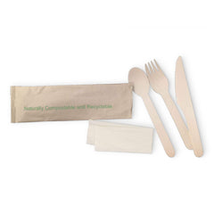 Ustensiles emballés compostables (bois)