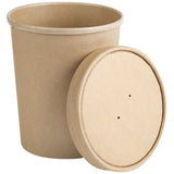 Compostable Ice Cream and Soup Container with Lid (Kraft Paper)