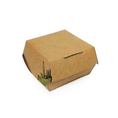 Compostable Square Clamshell Box (Kraft Paper)