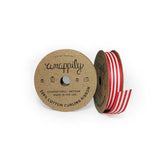 Ruban_compostable_ribbon_cotton coloré_white_Red