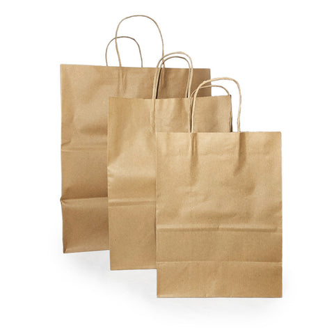 Compostable Shopping Bags with Twist Handles (Kraft Paper)