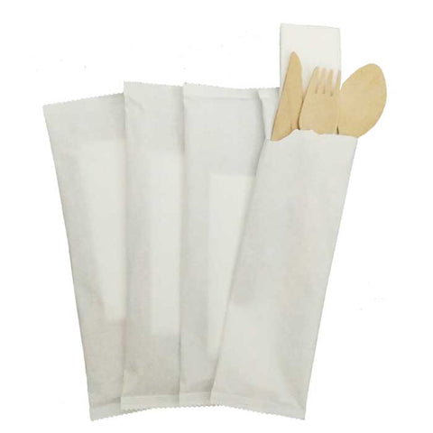 Ustensiles emballés compostables (bois)