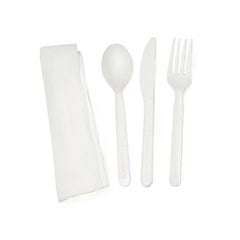 Ustensiles emballés compostables (PLA blanc)