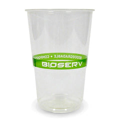 Verres à boisson froide marqués « compostable » (PLA transparent)