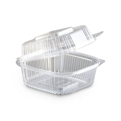 Compostable Square Clamshells Containers 6” (Transparent PLA)